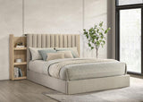 Arielle Queen Bookcase Panel Storage Bed Light Oak | King | Beige | Light Tan | 223111Q