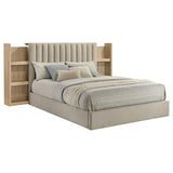 Arielle Queen Bookcase Panel Storage Bed Light Oak | King | Beige | Light Tan | 223111Q