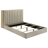 Arielle Queen Bookcase Panel Storage Bed Light Oak | King | Beige | Light Tan | 223111Q