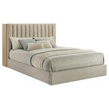 Arielle Queen Bookcase Panel Storage Bed Light Oak | King | Beige | Light Tan | 223111Q