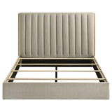 Arielle Queen Bookcase Panel Storage Bed Light Oak | King | Beige | Light Tan | 223111Q