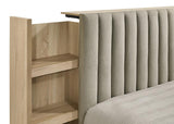 Arielle Queen Bookcase Panel Storage Bed Light Oak | King | Beige | Light Tan | 223111Q