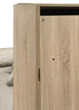 Arielle Queen Bookcase Panel Storage Bed Light Oak | King | Beige | Light Tan | 223111Q