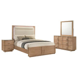 Leanne 4-piece Eastern King Bedroom Set Light Oak | Beige | Light Oak | 223131KE-S4