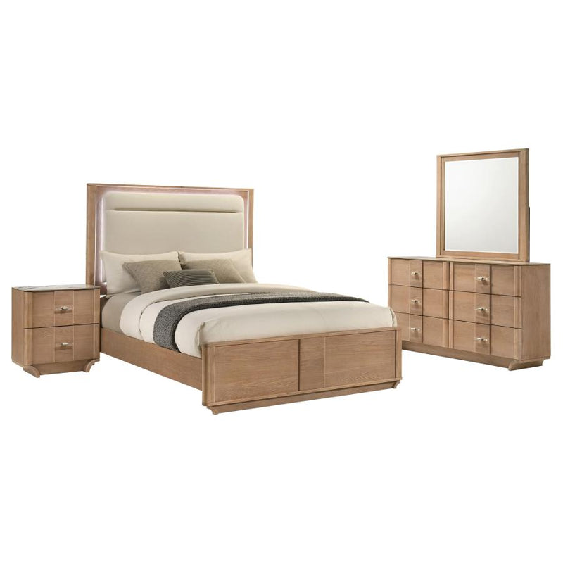 Leanne 4-piece Bedroom Set Light Oak