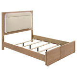 Leanne Queen LED Panel Bed Off White and Light Oak | Queen | Beige | Light Oak | 223131Q