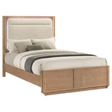 Leanne Queen LED Panel Bed Off White and Light Oak | Queen | Beige | Light Oak | 223131Q