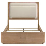 Leanne Queen LED Panel Bed Off White and Light Oak | Queen | Beige | Light Oak | 223131Q