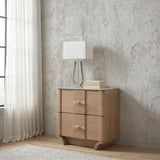 Leanne 2-drawer Sinter Stone Top Nightstand Light Oak | Beige | Light Oak | 223132