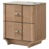 Leanne 2-drawer Sinter Stone Top Nightstand Light Oak | Beige | Light Oak | 223132