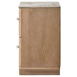 Leanne 2-drawer Sinter Stone Top Nightstand Light Oak | Beige | Light Oak | 223132