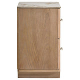 Leanne 2-drawer Sinter Stone Top Nightstand Light Oak | Beige | Light Oak | 223132