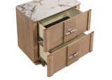 Leanne 2-drawer Sinter Stone Top Nightstand Light Oak | Beige | Light Oak | 223132