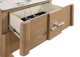 Leanne 2-drawer Sinter Stone Top Nightstand Light Oak | Beige | Light Oak | 223132