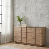 Leanne 6-drawer Sinter Stone Top Dresser Cabinet Light Oak | Beige | Light Oak | 223133