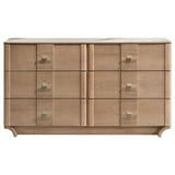 Leanne 6-drawer Sinter Stone Top Dresser Cabinet Light Oak | Beige | Light Oak | 223133