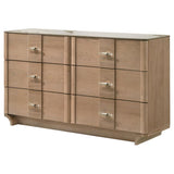 Leanne 6-drawer Sinter Stone Top Dresser Cabinet Light Oak | Beige | Light Oak | 223133
