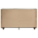 Leanne 6-drawer Sinter Stone Top Dresser Cabinet Light Oak | Beige | Light Oak | 223133