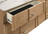 Leanne 6-drawer Sinter Stone Top Dresser Cabinet Light Oak | Beige | Light Oak | 223133