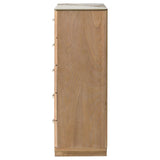 Leanne 5-drawer Sinter Stone Top Chest of Drawers Light Oak | Brown | Light Oak | 223135