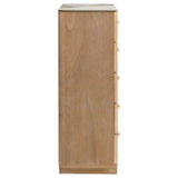 Leanne 5-drawer Sinter Stone Top Chest of Drawers Light Oak | Brown | Light Oak | 223135