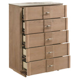 Leanne 5-drawer Sinter Stone Top Chest of Drawers Light Oak | Brown | Light Oak | 223135