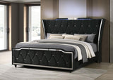 Lorient Eastern King LED Upholstered Bed Black | Eastern King | Black | 223161KE