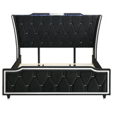 Lorient Eastern King LED Upholstered Bed Black | Eastern King | Black | 223161KE
