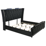 Lorient California King LED Upholstered Bed Black | Black | 223161KW