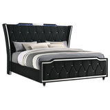 Lorient California King LED Upholstered Bed Black | Black | 223161KW