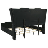 Lorient California King LED Upholstered Bed Black | Black | 223161KW