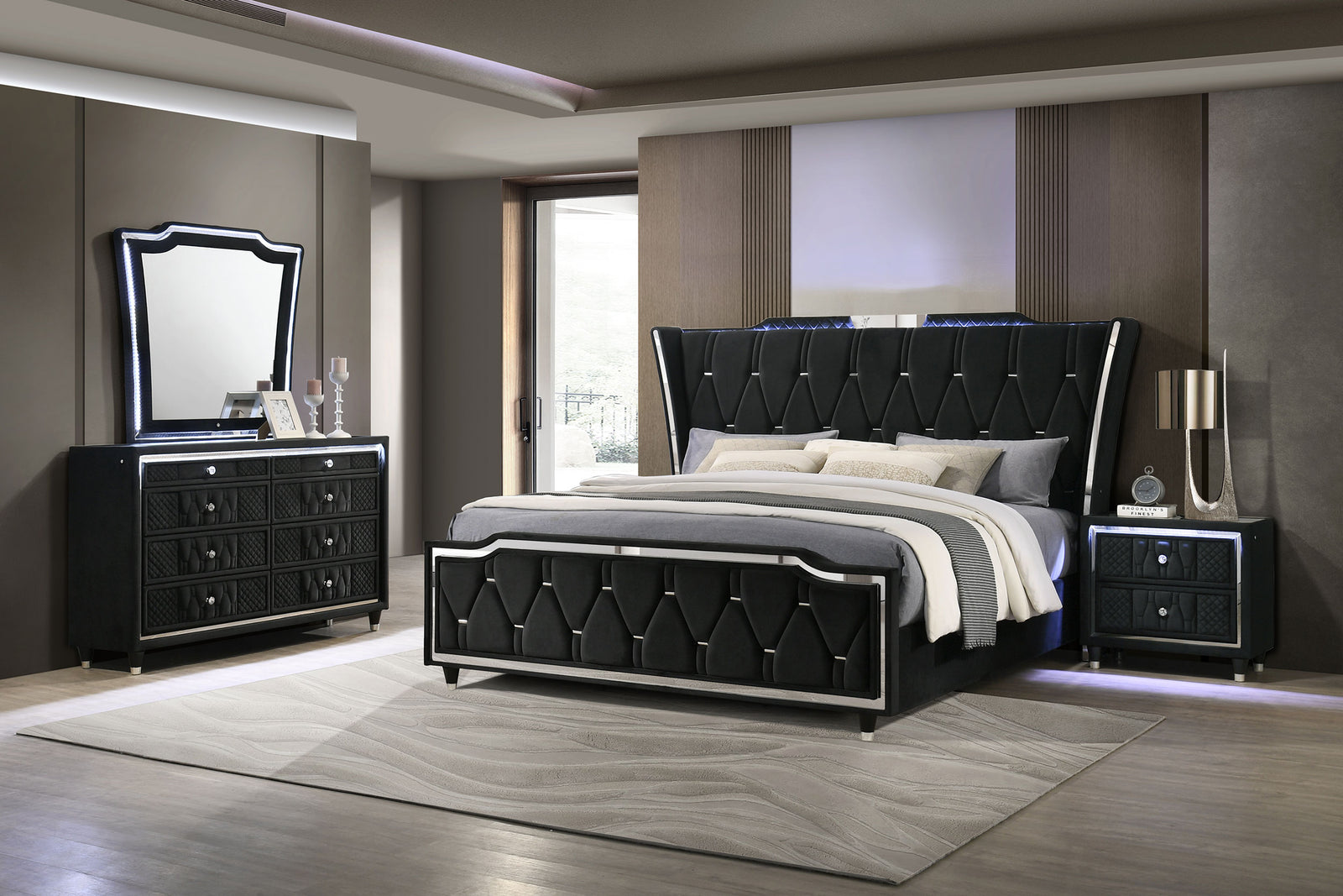 Lorient 4-piece Queen Bedroom Set Black | Queen / 4-piece / Standard | 223161Q-S4