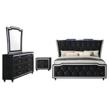 Lorient 4-piece Queen Bedroom Set Black | Gallery | 223161Q-S4 223161Q-S4B 223161KE-S4 223161KE-S4B 223161KW-S4 223161KW-S4B 223161Q-S5 223161Q-S5B 223161KE-S5 223161KE-S5B 223161KW-S5 223161KW-S5B