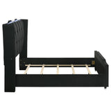 Lorient Queen LED Upholstered Wingback Bed Black | Queen | Black | 223161Q