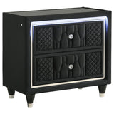 Lorient 2-drawer LED Nightstand with USB Black | Black | 223162