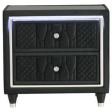 Lorient 2-drawer LED Nightstand with USB Black | Black | 223162