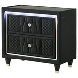 Lorient 2-drawer LED Nightstand with USB Black | Black | 223162