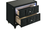 Lorient 2-drawer LED Nightstand with USB Black | Black | 223162