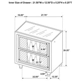 Lorient 2-drawer LED Nightstand with USB Black | Black | 223162