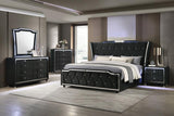 Lorient 2-drawer LED Nightstand with USB Black | Black | 223162