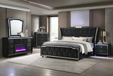 Lorient 2-drawer LED Nightstand with USB Black | Black | 223162