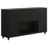 Lorient 8-drawer LED Bedroom Flame Box Dresser Black | Black | 223163FB