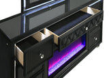Lorient 8-drawer LED Bedroom Flame Box Dresser Black | Black | 223163FB