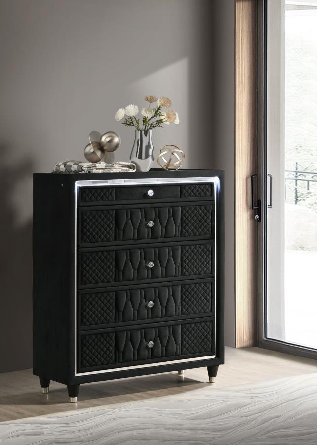 Lorient 5-drawer LED Chest of Drawers Black | Full | Black | 223165