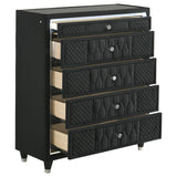 Lorient 5-drawer LED Chest of Drawers Black | Full | Black | 223165