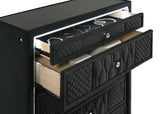 Lorient 5-drawer LED Chest of Drawers Black | Full | Black | 223165