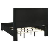 Ravenne Velvet Upholstered California King LED Panel Bed Black | Black | 223191KW