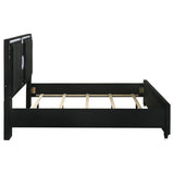 Ravenne Velvet Upholstered California King LED Panel Bed Black | Black | 223191KW