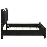 Ravenne Velvet Upholstered Queen LED Panel Bed Black | Queen | Black | 223191Q