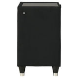Ravenne 2-drawer Velvet Upholstered LED Nightstand with USB Black | Black | 223192